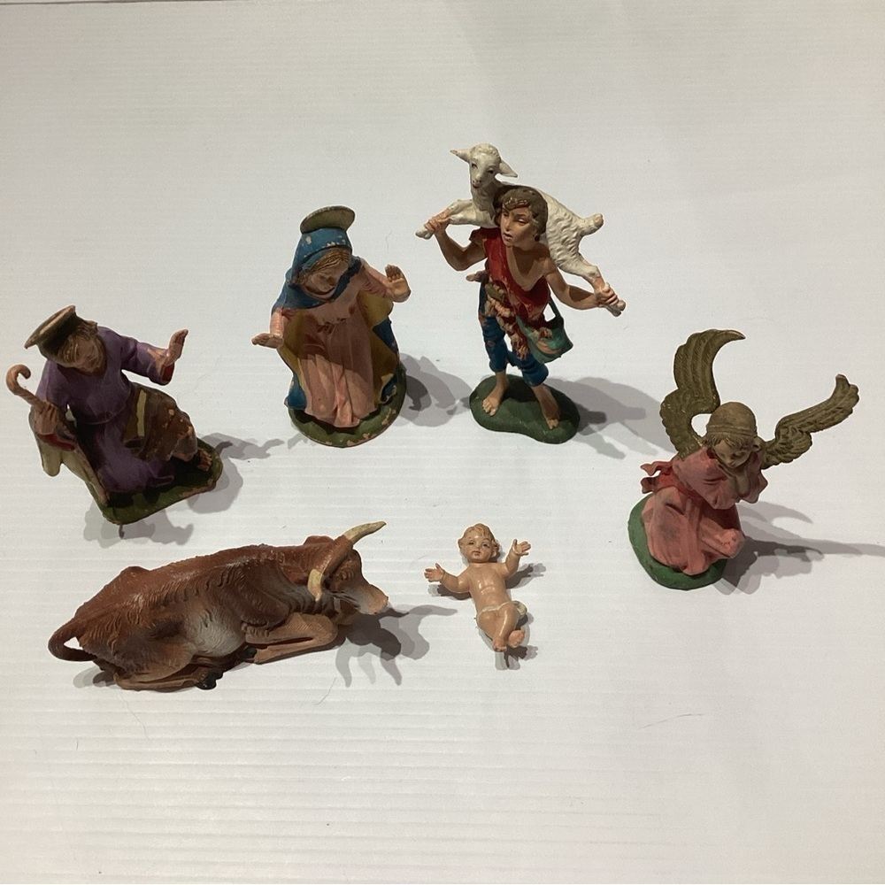 Vintage DEPOSE ITALY FONTANINI 5" NATIVITY lot 6 Pieces